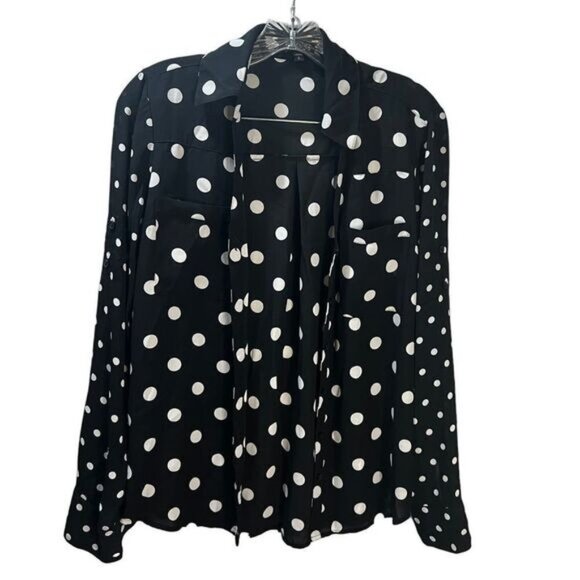 Express Polka Dots Long Sleeves Button Up The Portofino Shirt‎ Small - Picture 2 of 4